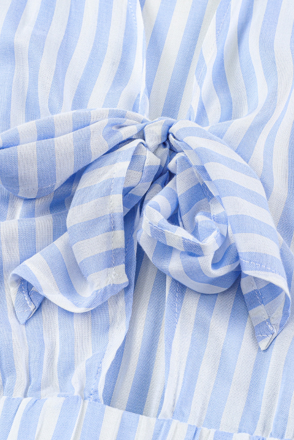 LIZAKOSHT  -  Bow Striped Kimono Sleeve Romper