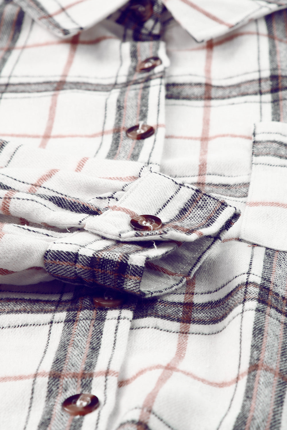 LIZAKOSHT  -  Plaid Button Up Long Sleeve Shacket