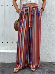 LIZAKOSHT  -  Perfee Tied Geometric Wide Leg Pants