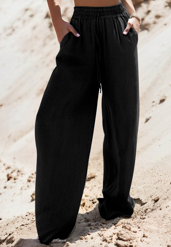 LIZAKOSHT  -  Drawstring Wide Leg Jeans