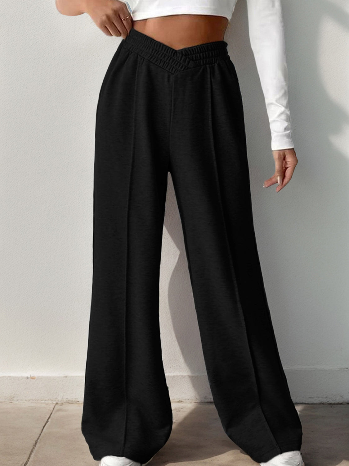 LIZAKOSHT  -  Elastic Waist Wide Leg Pants