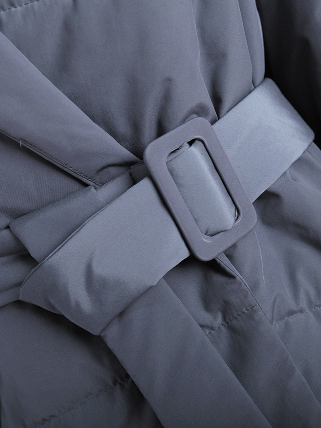 LIZAKOSHT  -  Puffer Long Sleeve Winter Coat with Belt