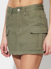 LIZAKOSHT  -  Pocketed Mini Denim Skirt