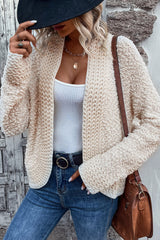 LIZAKOSHT  -  Solid Color Open Front Cardigan