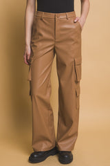 LIZAKOSHT  -  Love Tree PU Leather Cargo Pants