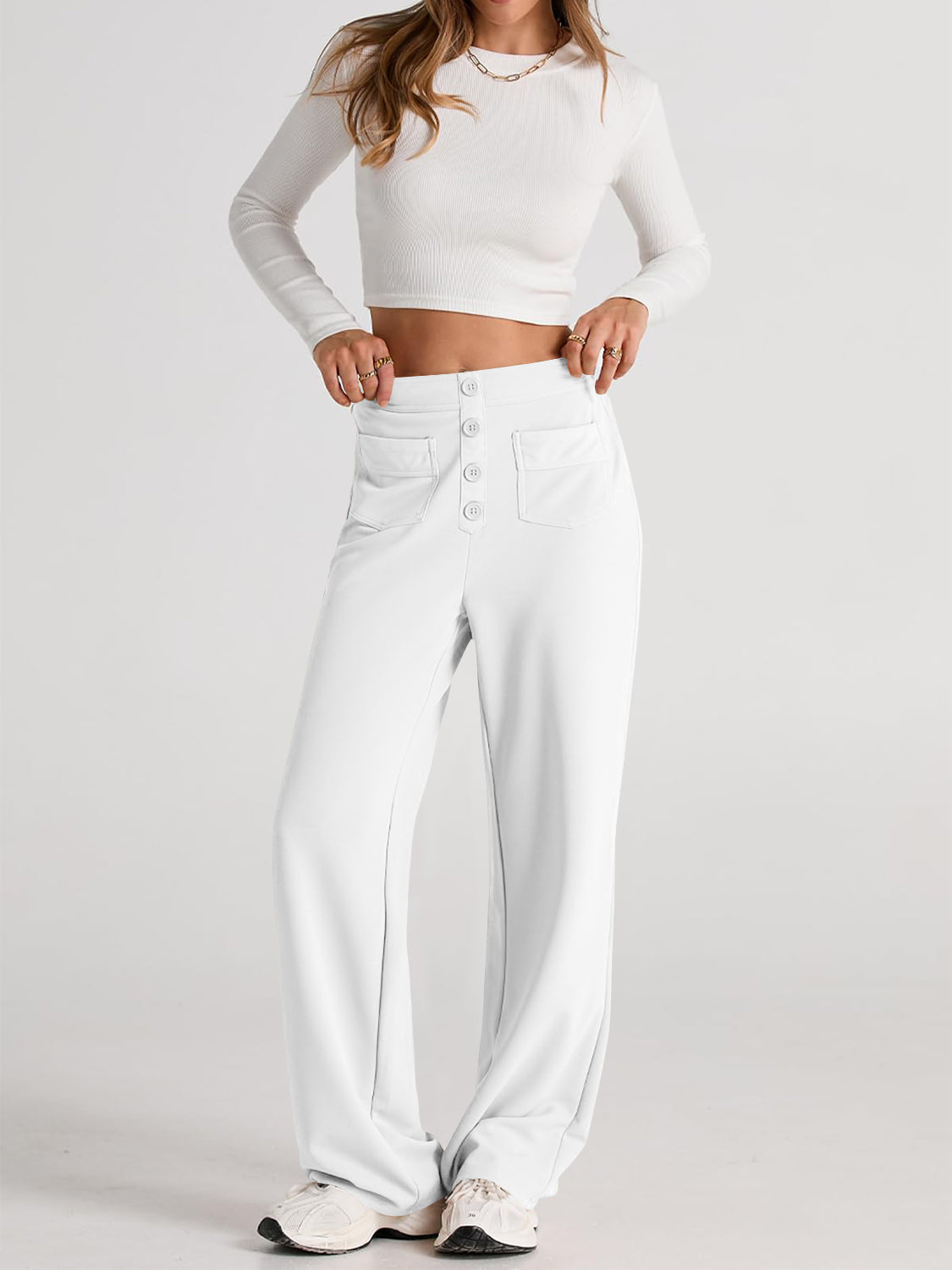 LIZAKOSHT  -  High Waist Wide Leg Pants