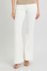 LIZAKOSHT  -  Full Size High Rise Front Patch Pocket Flare Jeans