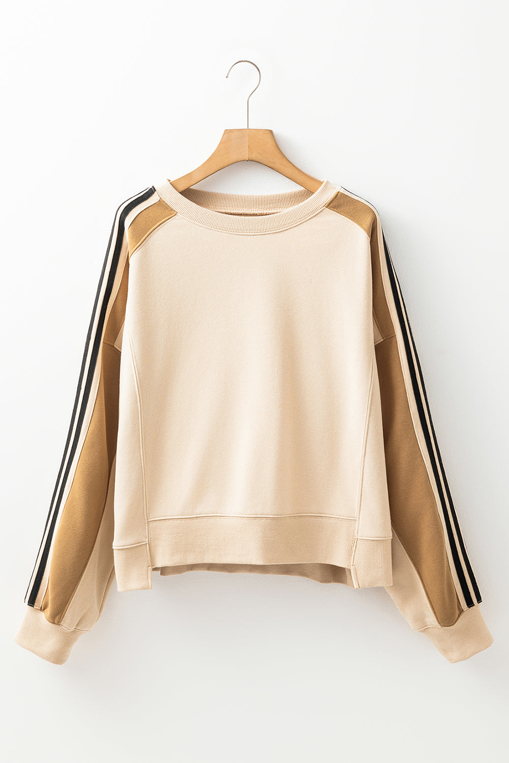 LIZAKOSHT  -  Contrast Round Neck Long Sleeve Sweatshirt