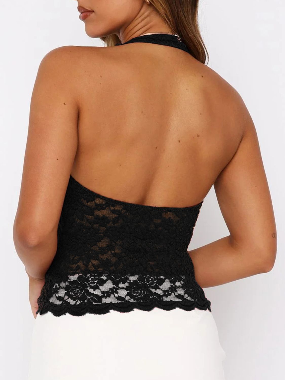 LIZAKOSHT  -  Lace Backless Halter Neck Cami