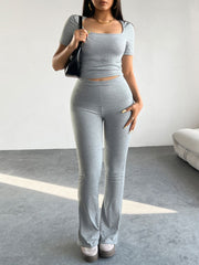 LIZAKOSHT  -  Devine Short Sleeve Top and Pants Set