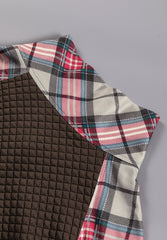 LIZAKOSHT  -  Plaid Half Zip Long Sleeve Sweatshirt