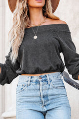 LIZAKOSHT  -  Off-Shoulder Long Sleeve Top