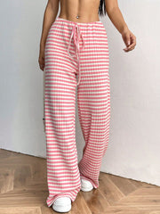 LIZAKOSHT  -  Tied Striped Wide Leg Pants