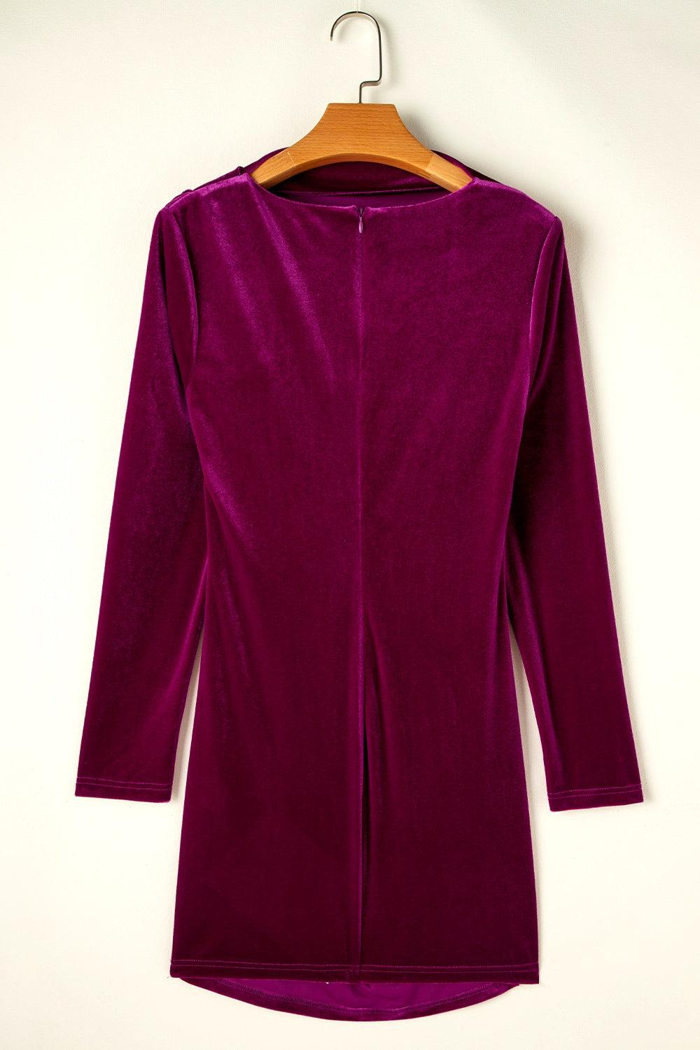 LIZAKOSHT  -  Ruched Mock Neck Long Sleeve Dress