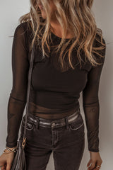 LIZAKOSHT  -  V-Neck Cami and Round Neck Long Sleeve Bodysuit Set