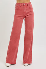 LIZAKOSHT  -  Full Size High Rise Tummy Control Wide Leg Jeans