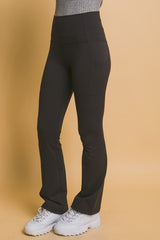 LIZAKOSHT  -  Love Tree High Waist Flare Active Leggings with Side Pockets