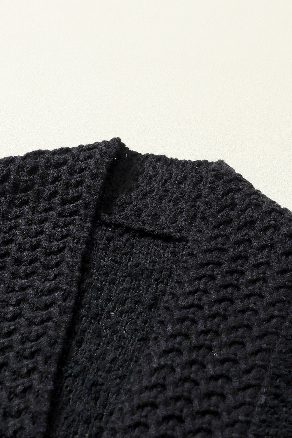 LIZAKOSHT  -  Solid Color Open Front Cardigan