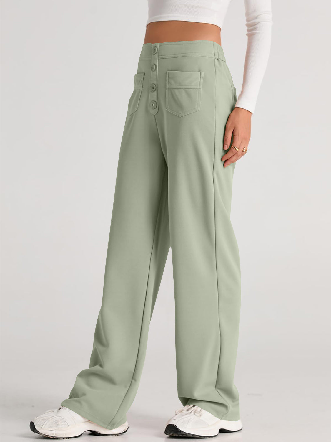LIZAKOSHT  -  High Waist Wide Leg Pants