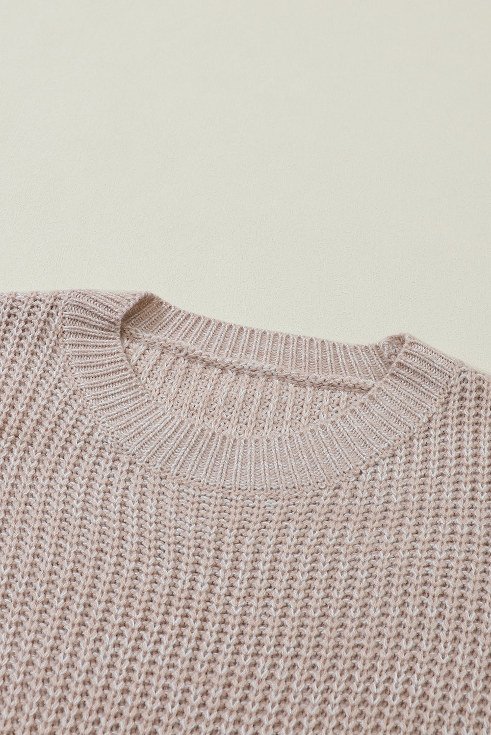 LIZAKOSHT  -  Cable-Knit Round Neck Dropped Shoulder Sweater