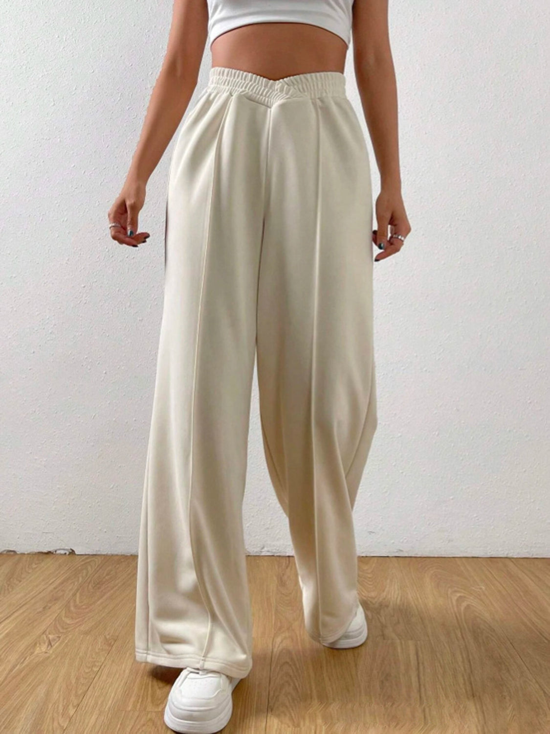 LIZAKOSHT  -  Elastic Waist Wide Leg Pants