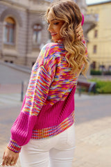LIZAKOSHT  -  Rainbow Confetti Drop Shoulder Sweater