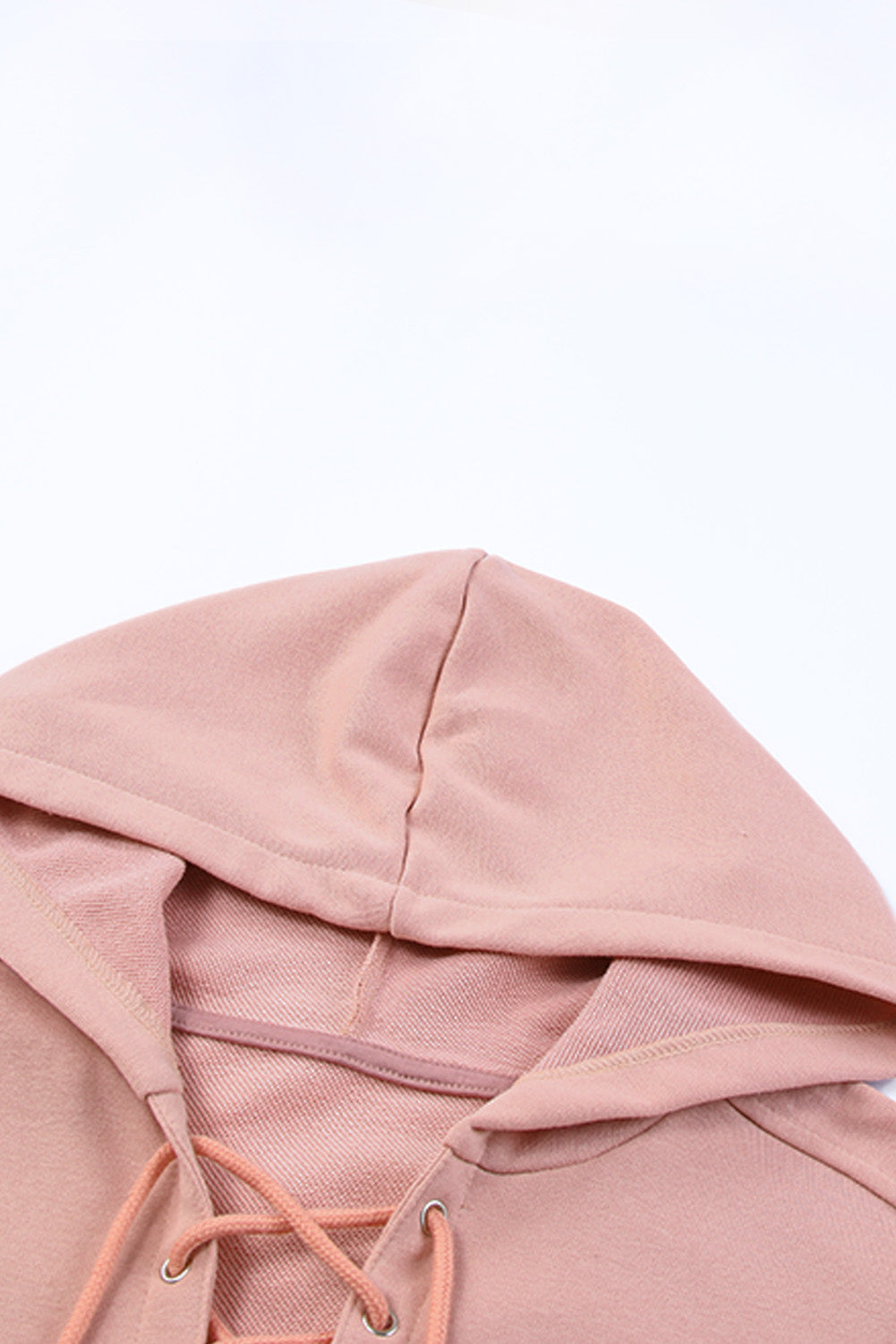 LIZAKOSHT  -  Lace Up Long Sleeve Hoodie