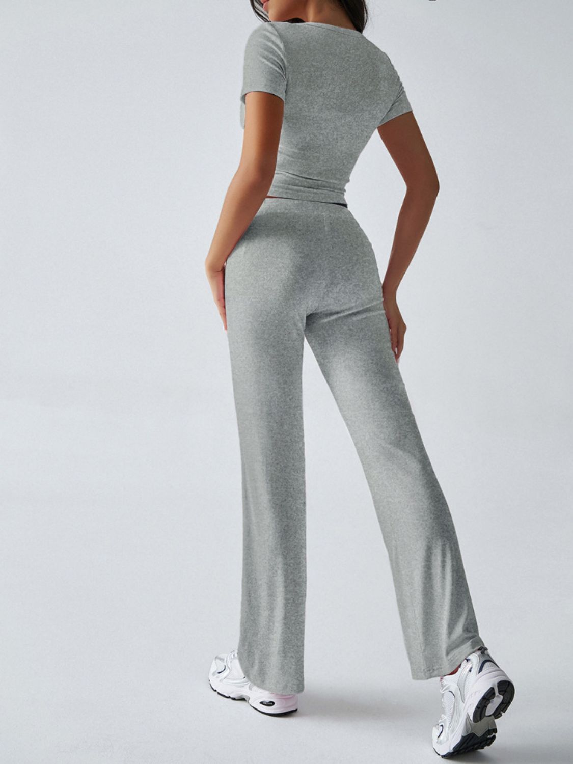 LIZAKOSHT  -  Devine Short Sleeve Top and Drawstring Pants Set