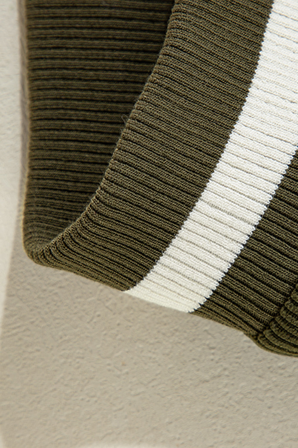 LIZAKOSHT  -  Contrast Baseball Collar Snap Down Long Sleeve Jacket