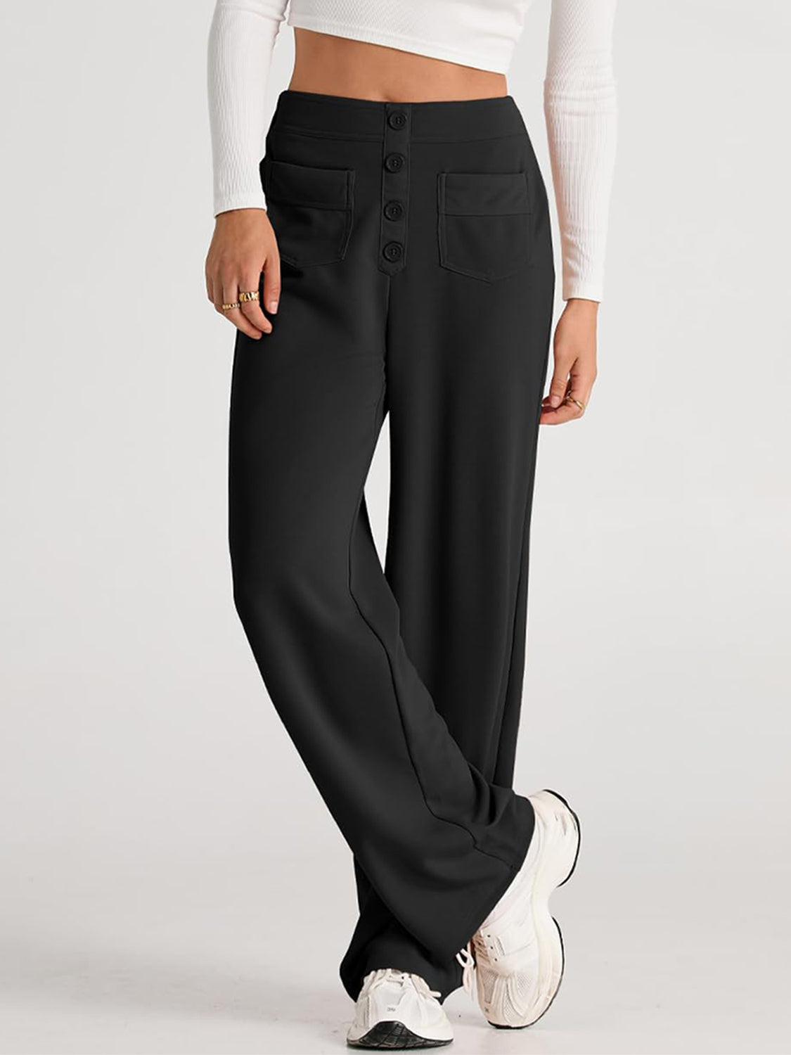 LIZAKOSHT  -  High Waist Wide Leg Pants