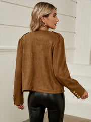 LIZAKOSHT  -  Snap Down Round Neck Jacket