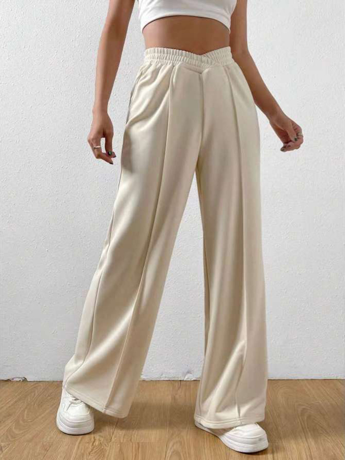LIZAKOSHT  -  Elastic Waist Wide Leg Pants