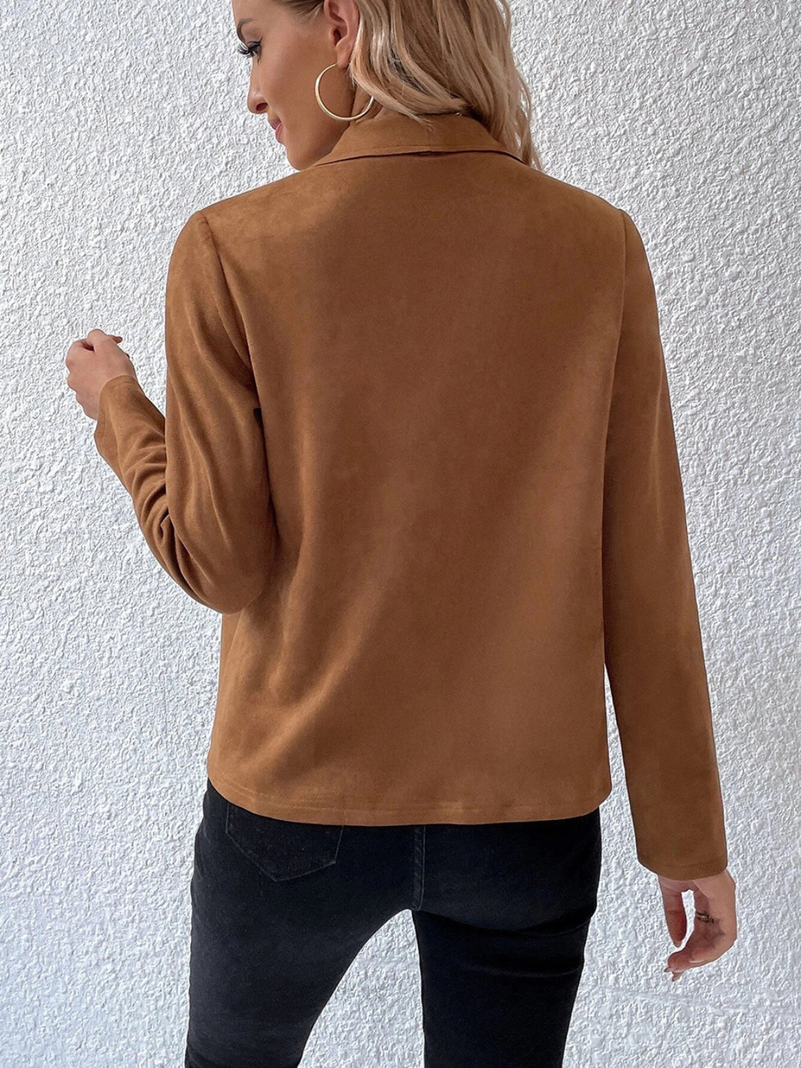 LIZAKOSHT  -  Collared Neck Long Sleeve Jacket
