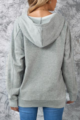 LIZAKOSHT  -  Lace Up Long Sleeve Hoodie