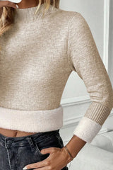 LIZAKOSHT  -  Mock Neck Long Sleeve Sweater