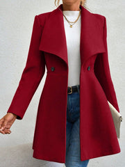 LIZAKOSHT  -  Collared Neck Button Up Long Sleeve Coat