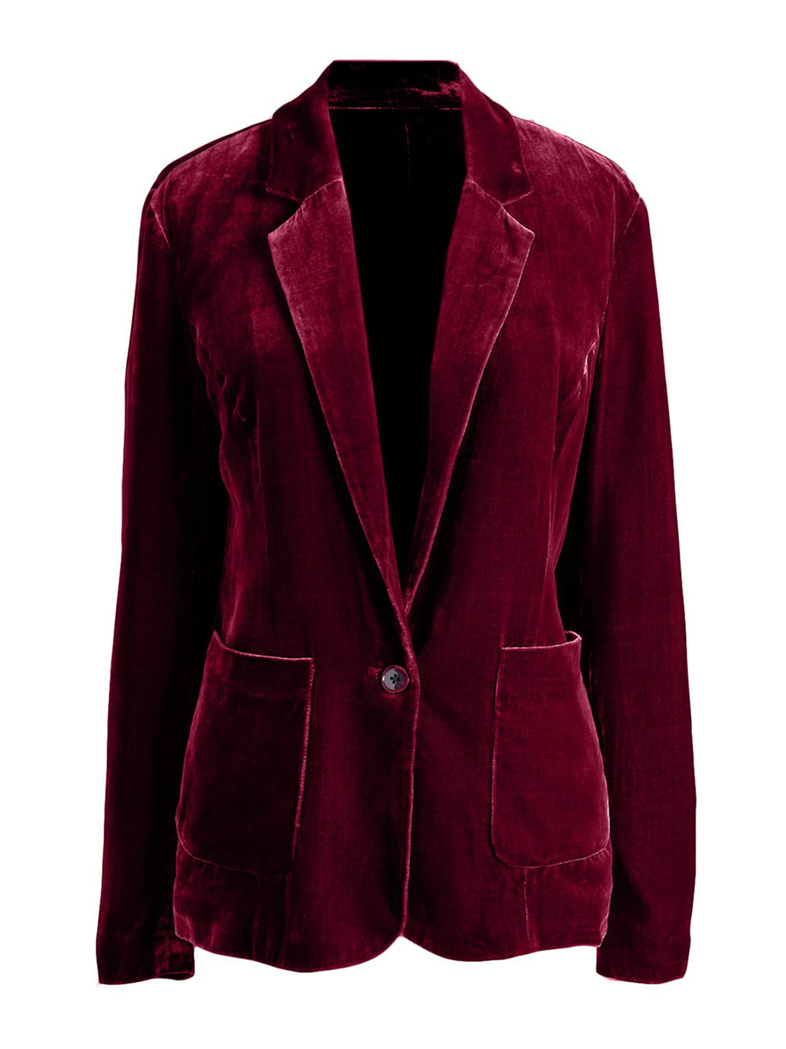 LIZAKOSHT  -  Pocketed Button Up Lapel Collar Blazer