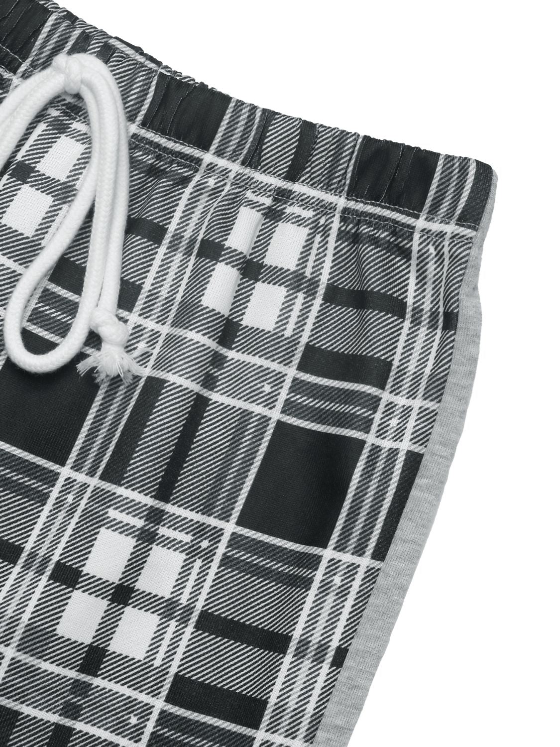 LIZAKOSHT  -  Perfee Drawstring Plaid Wide Leg Pants