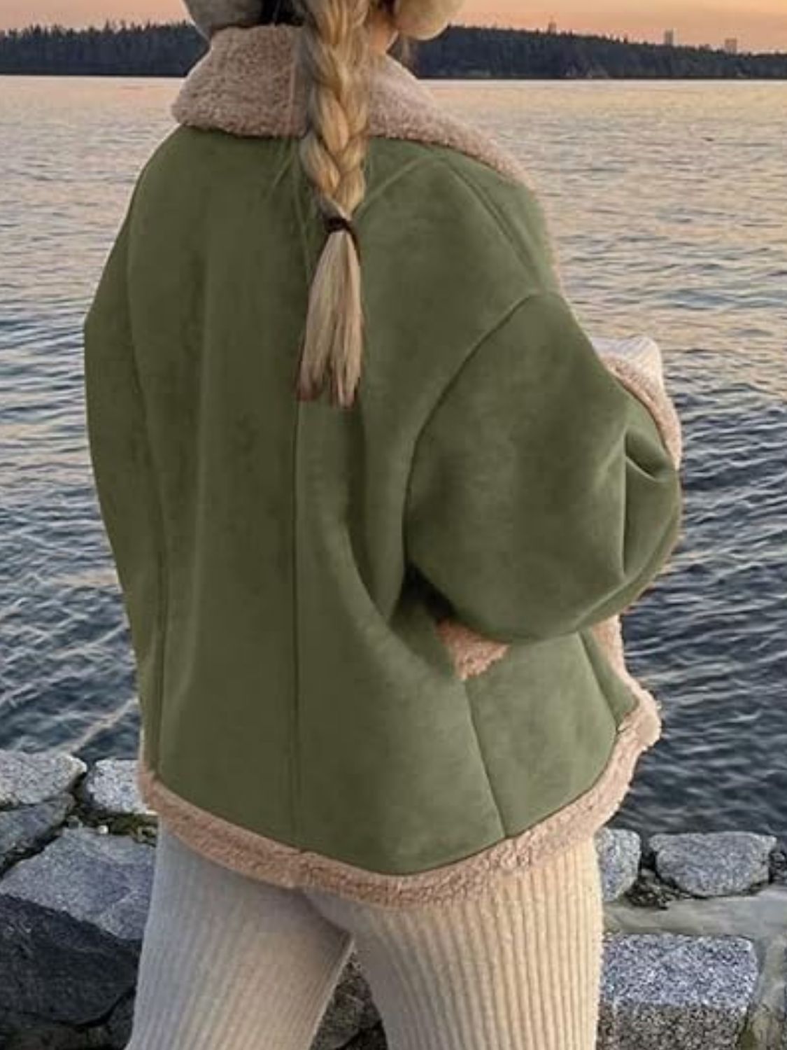 LIZAKOSHT  -  Collared Neck Long Sleeve Jacket