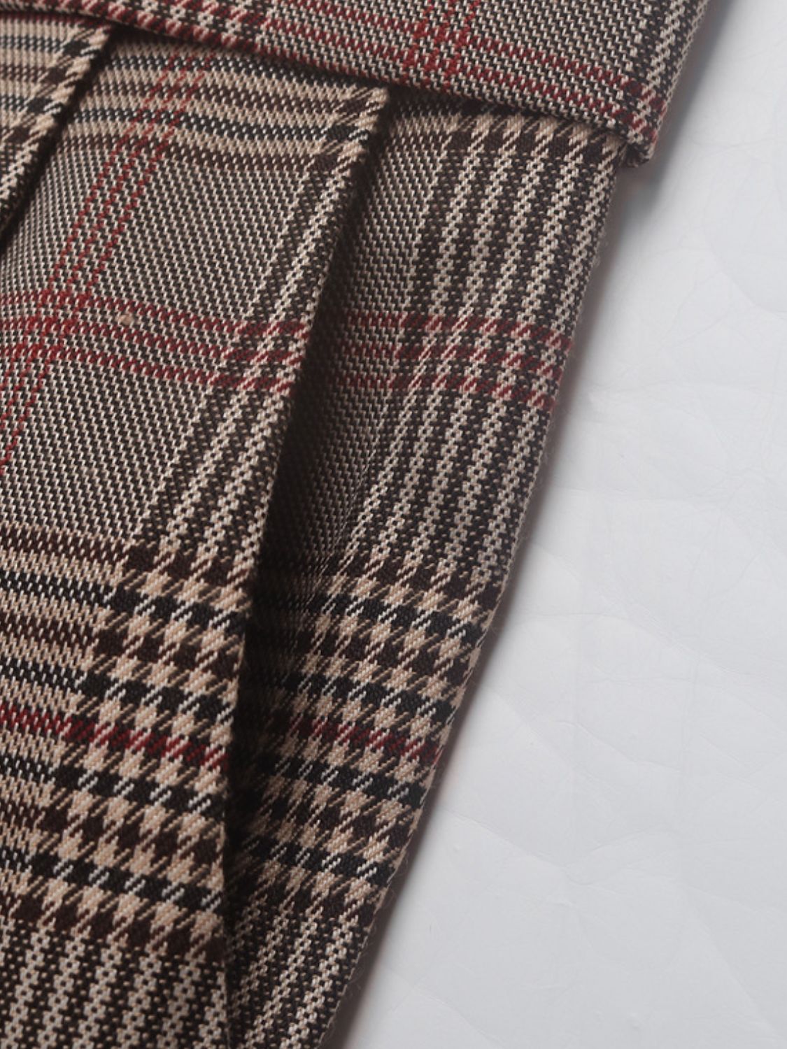 LIZAKOSHT  -  Perfee Plaid Straight Pants with Pockets
