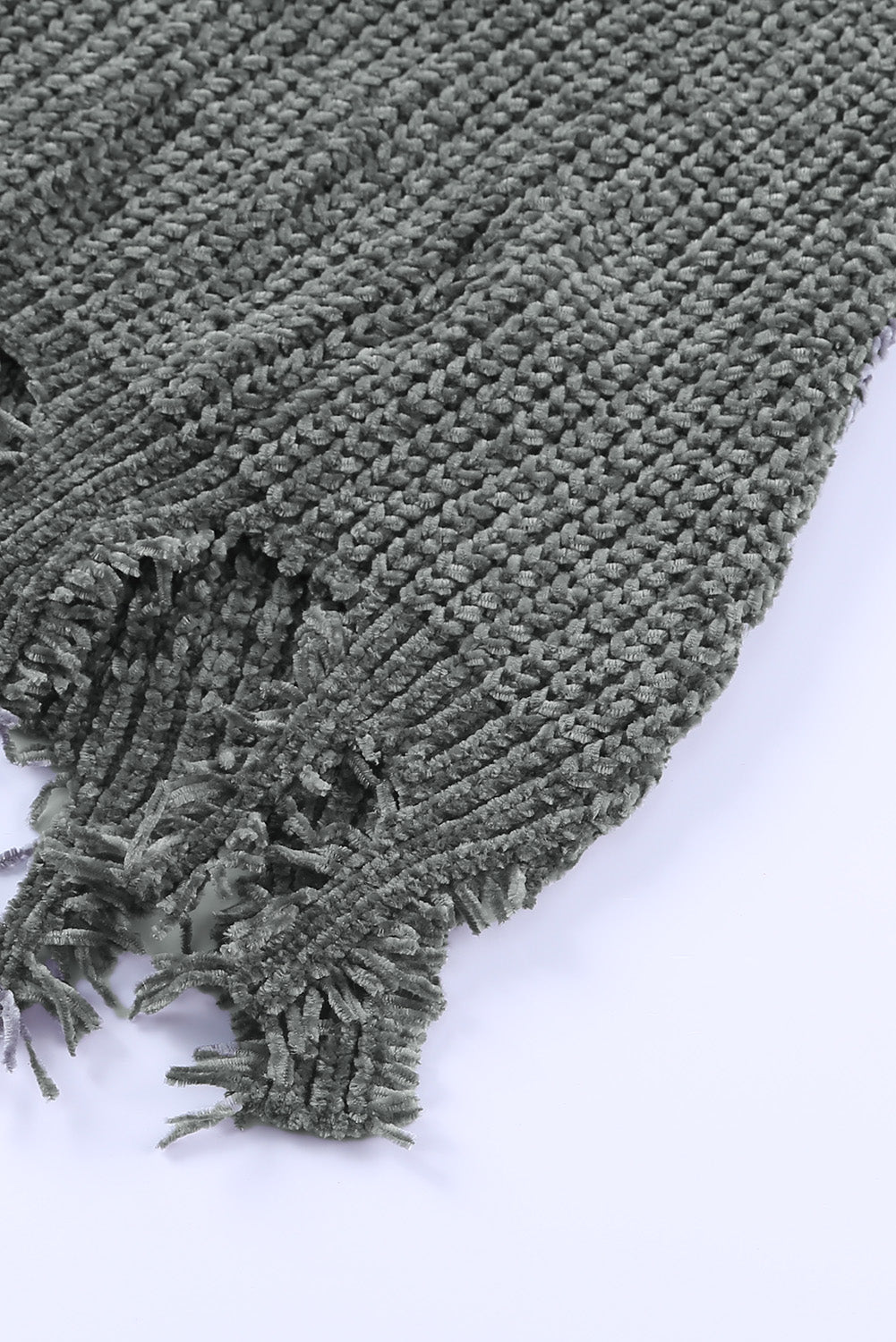 LIZAKOSHT  -  Distressed Round Neck Drop Shoulder Sweater