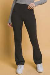 LIZAKOSHT  -  Love Tree High Waist Flare Active Leggings with Side Pockets