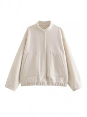 LIZAKOSHT  -  Full Size Snap Down Drop Shoulder Jacket