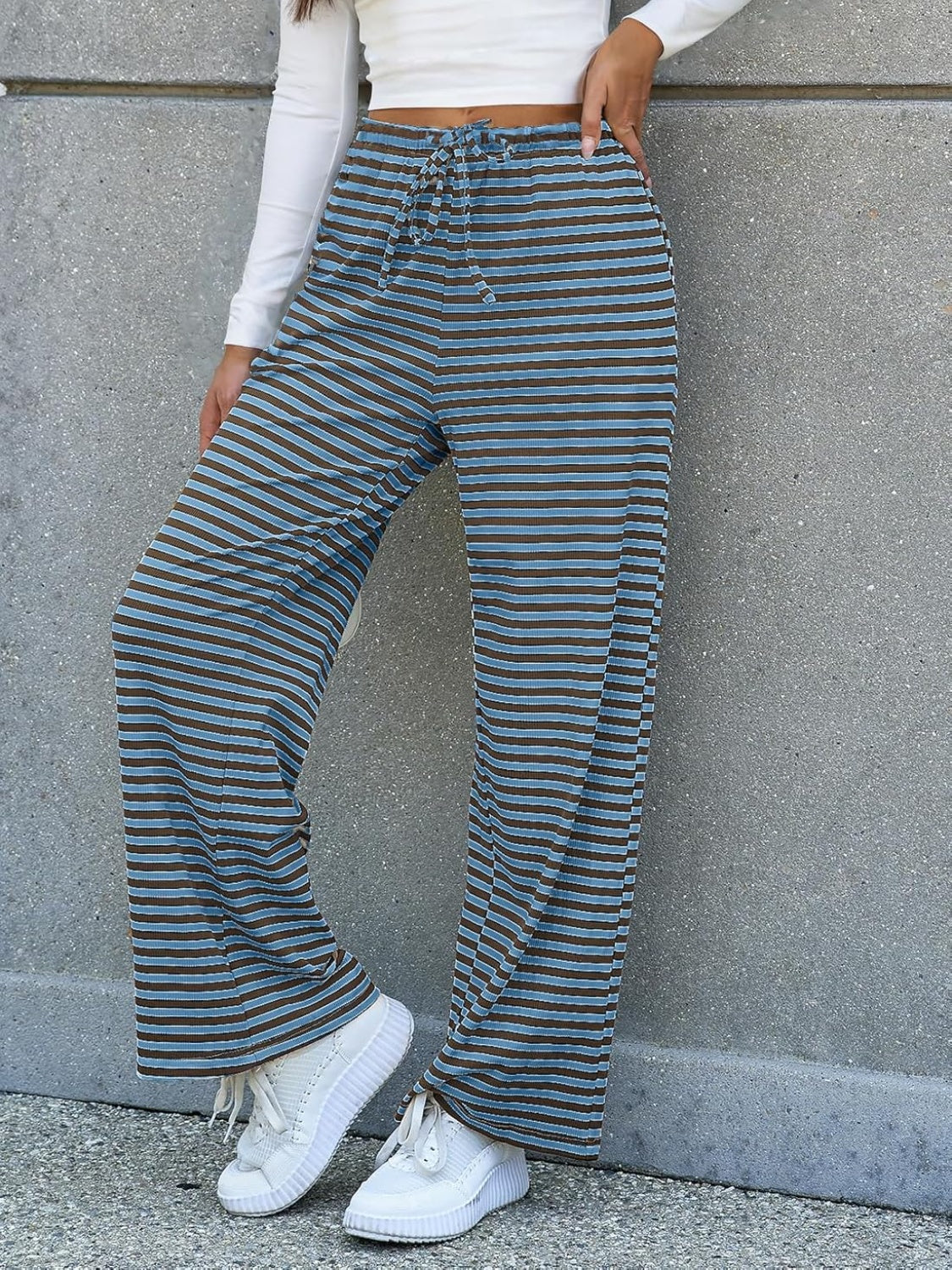 LIZAKOSHT  -  Lovelet Striped Wide Leg Pants