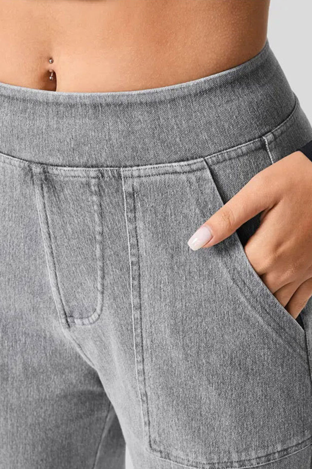LIZAKOSHT  -  High Waist Straight Leg Cargo Jeans