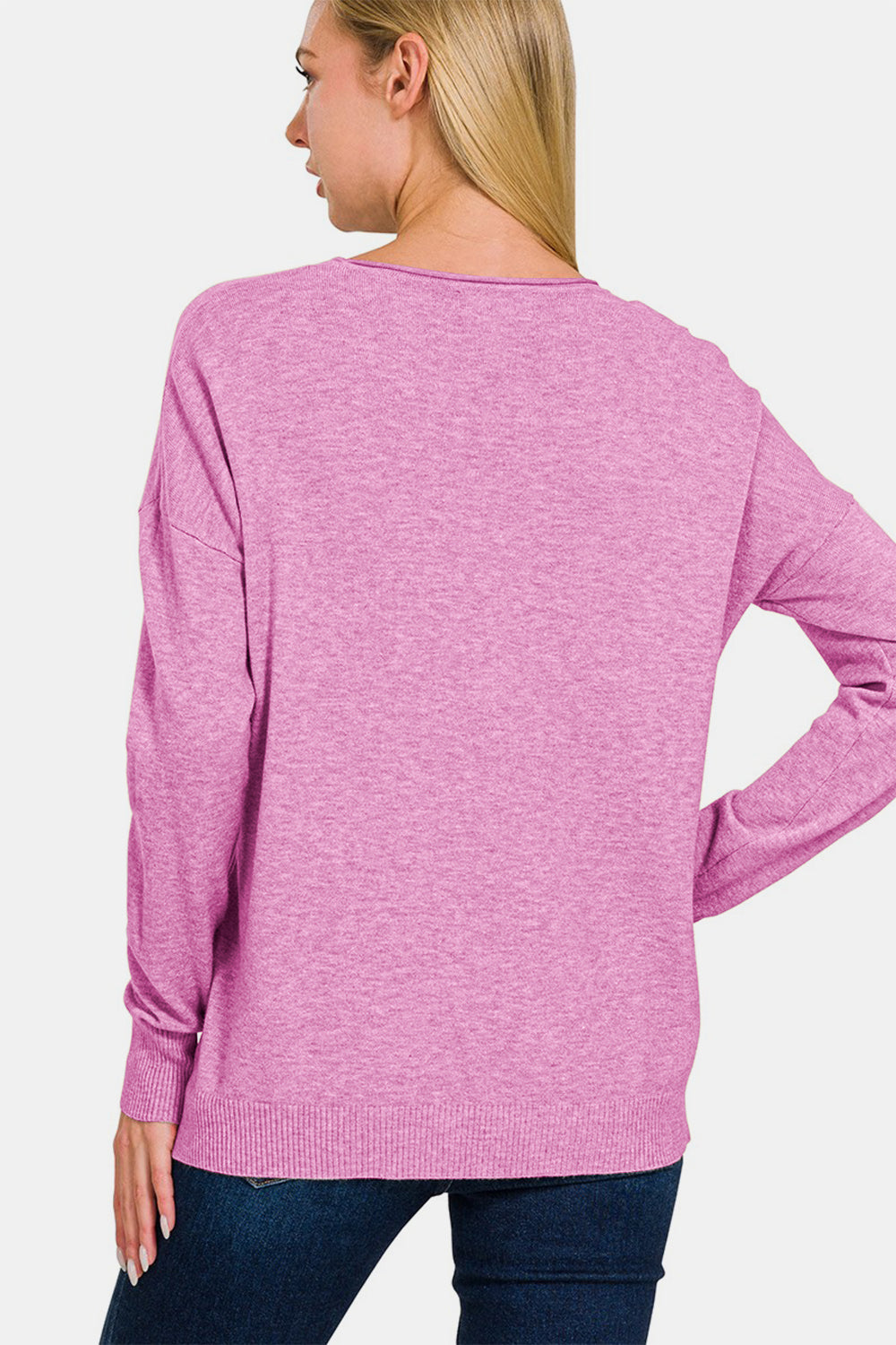 LIZAKOSHT  -  Front Seam Round Neck Sweater