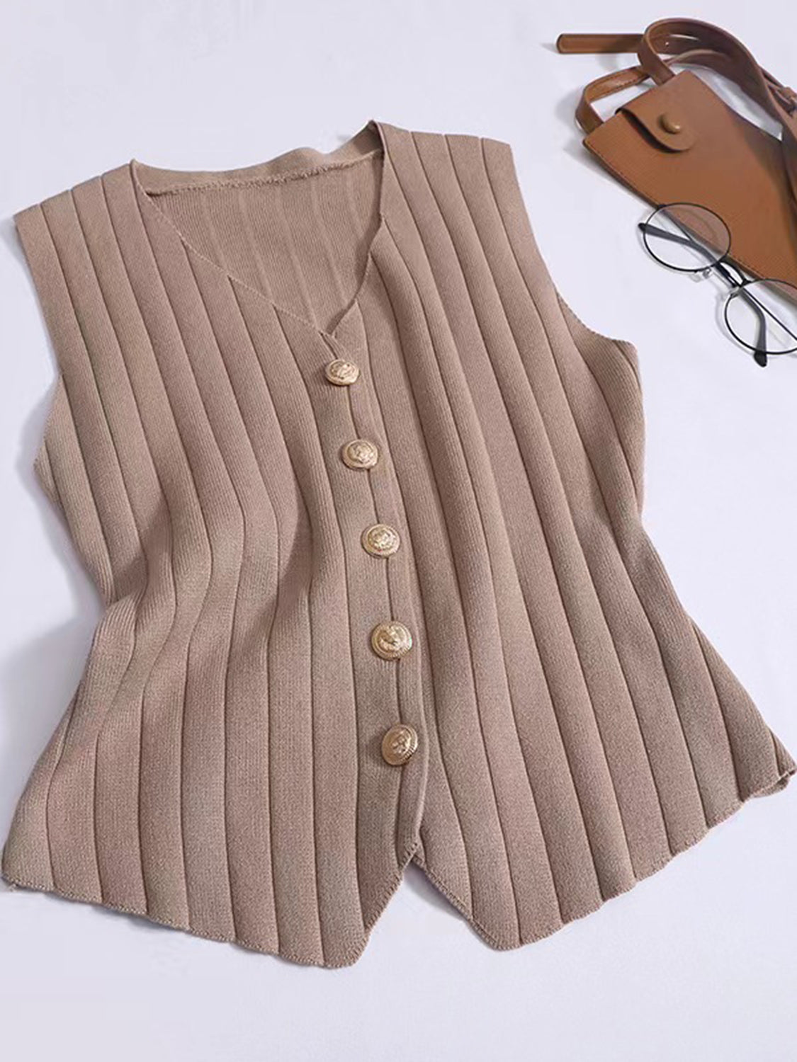LIZAKOSHT  -  V-Neck Tank, Cardigan and Pants Three-Piece Sweater Set