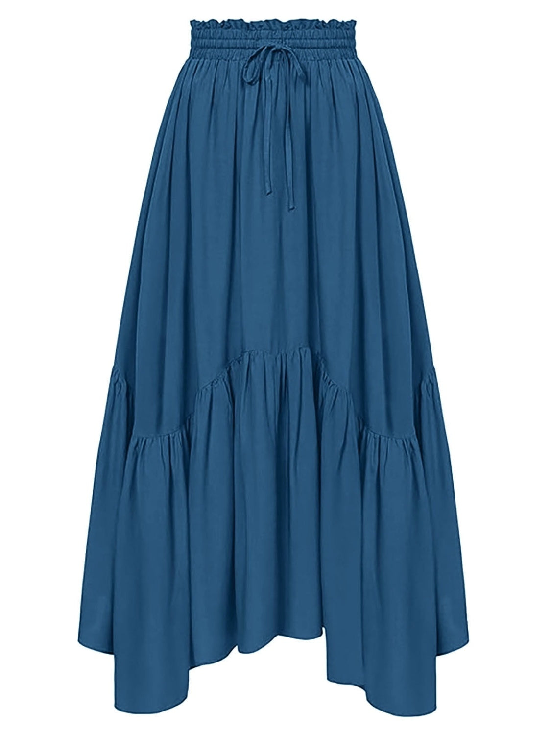 LIZAKOSHT  -  Smocked Waist Band Ruched Layered Skirt
