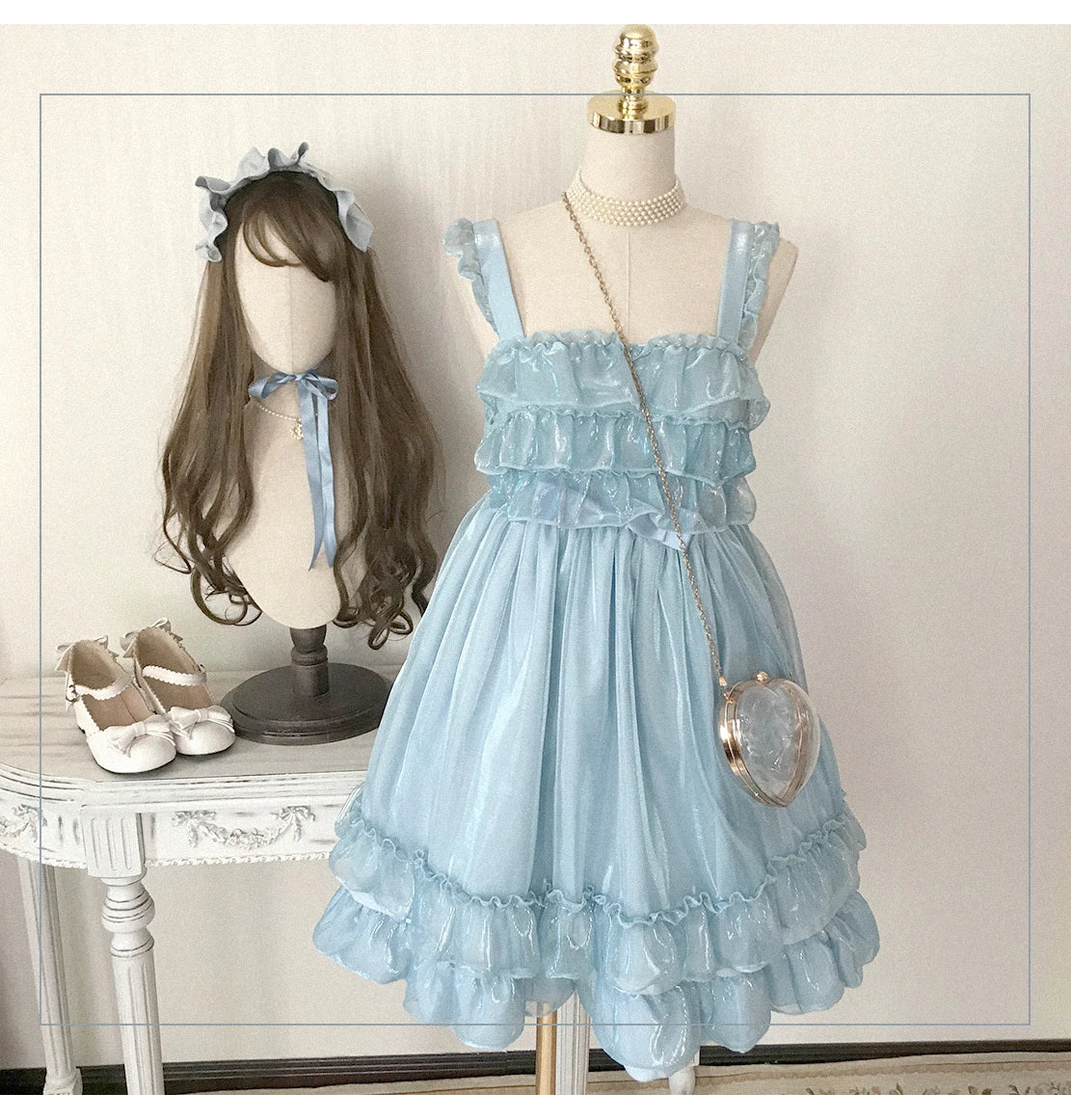 LIZAKOSHT  -  Princess tea party kawaii girl gothic loli Ruffle cosplay jsk vintage cute lace bowknot  high waist Retror jsk Lolita cos loli