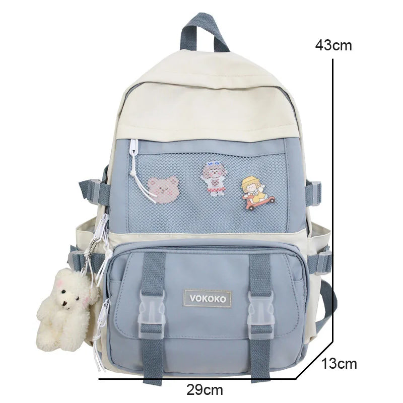 LIZAKOSHT  -  New Waterproof Nylon Mochila School Backpack for Teenage Girls Large Capacity Double Shoulder Bagpack Backpacks Purse
